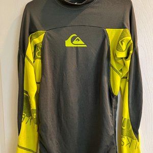 Quiksilver Hawaiian Long Sleeve UPF 50 Rashguard Boys Size 8 XS - TP - ECH